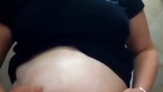 Deep Navel play with cream cute girl