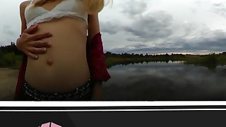 Belly button play by the lake LOVR