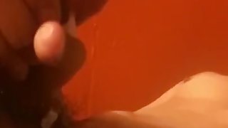 teenager masturbates cock and cums