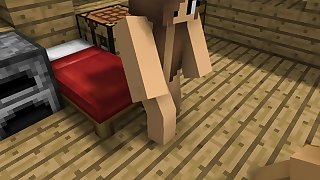MinecraftTeen fucks his tired girl friend!