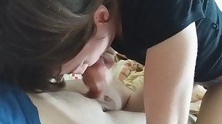 Girl suck and takeing sperm in her eye