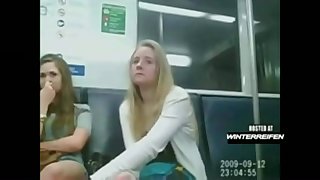 2 Girls like to see the Cock Flash in Subway