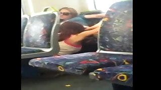Caught Teen Girls eat Pussy on public Bus