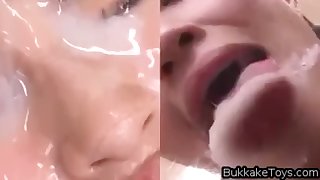 Bukkake Party For Japanese Schoolgirl - Covered In Cum