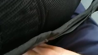 Freckled Ginger taking out his dick and rubbing it oín a public bus!