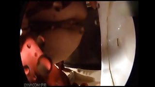 girls pee in the toilet