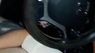 Young slut sucks my cock in the driver seat