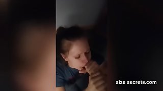 Hot Little Teen Trying To Suck My Big Dick With Both Hands