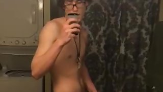 Young male teen strip tease