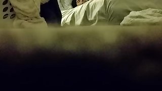 Spying on cousin under the door