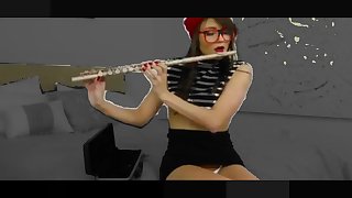 Sexy Teen Plays The Flute, No Not The Skin Flute, I Mean A Literal Flute