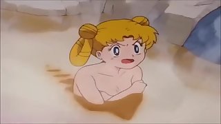 Scene from Sailor Moon where Serenas towel gets stolen