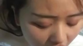 pretty asian teen suck small dick but get huge cum on her face