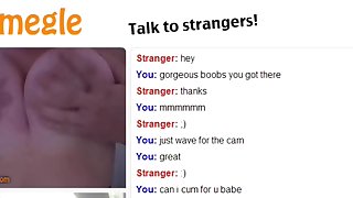 White chick playing with her tits omegle