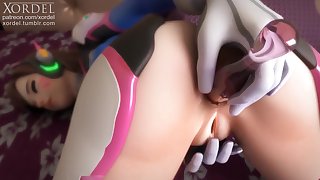 Close up of D.va fucking herself by Xordel