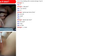 Omegle lesbian shows all and cums hard for fake girl