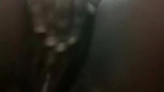 Ebony girl sneaking playing with her pussy for me