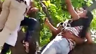 Desi girl with boyfriend in jungle