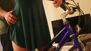 Step Daughter Learning To Ride Bike Grinds In Panties