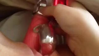 Aussie Chick Annika Roberts bates her pussy with dildo