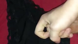 FIRST CUM ON SISTER BLACK PANTIES