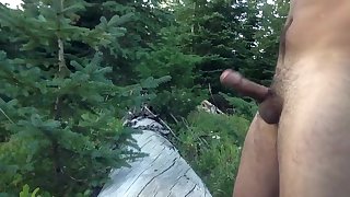 Horny Teen Plays With Cock In The Woods  For ladies