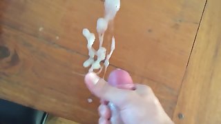 huge cumload from my big white cock after 7 day no-fap challenge