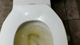 Peeing in public bathroom