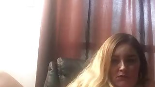 Horny latin bitch playing with her tight little pussy