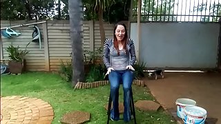 Wet jeans soaked girl