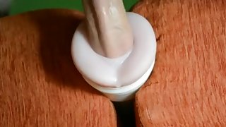 fucking a fleshjack with tightest hole by my huge white cock to cum