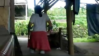 DAK amputee asian walks with stubbies and crutches