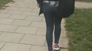 Danish young girl walking home.