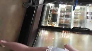 White girl booty in short shorts!