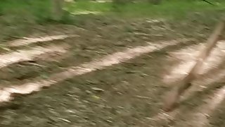 Quick masturbation in the public woods