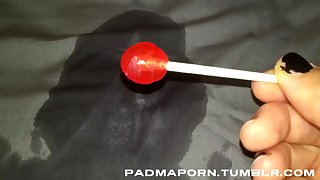 Padma Makes A Special Video For A Fan! She Cums (Squirts) Using A Lollipop!