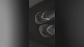 Cum on skinny teen’s toes while she talks to her mother on the phone.