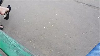 young girl hot flats dangling and shoeplay