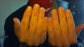 Webcam 14 fevrier 2017 female hand fetish nails biting fille ronge ongles