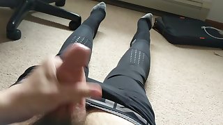 Young Male Teen Jerking Off In Compression Pants