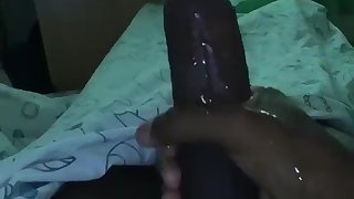 Taking care of some morning wood.