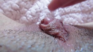 close up on my wet big clit pussy