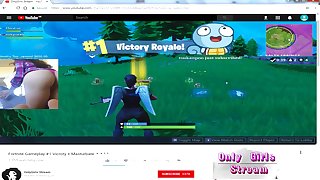 Gamer girl Masturbate Youtube stream fortnite gameplay