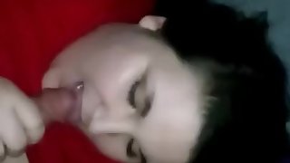 she had trouble deepthroating my huge dick