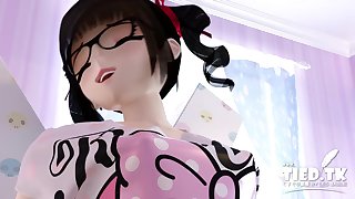 3D Asian Girl Feet Tickle