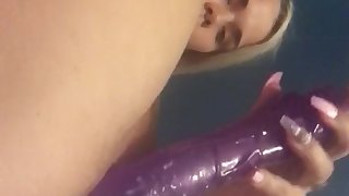 PURPLE BARNEY WITH BLONDE