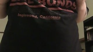 small tits popping out of big shirt