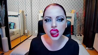 Mesmerizing lips,finger licking fetish,wet hair (oil),blowjob and joi