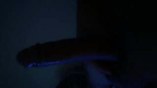 boy jerking off a huge dick and pouring himself with sperm