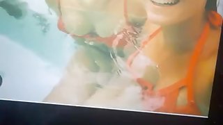 Cumtribute facial for two teens